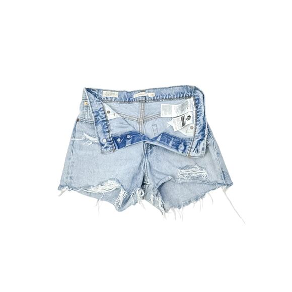 VintagLevi's 501 Light Wash Distressed Cut-Off Jean Shorts 100% Cotton USA Made - Picture 2 of 6
